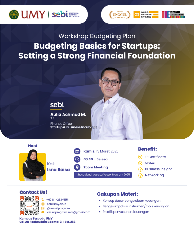 Workshop Budgeting Plan “Budgeting Basics for Startups: Setting a Strong Financial Foundation” 2025