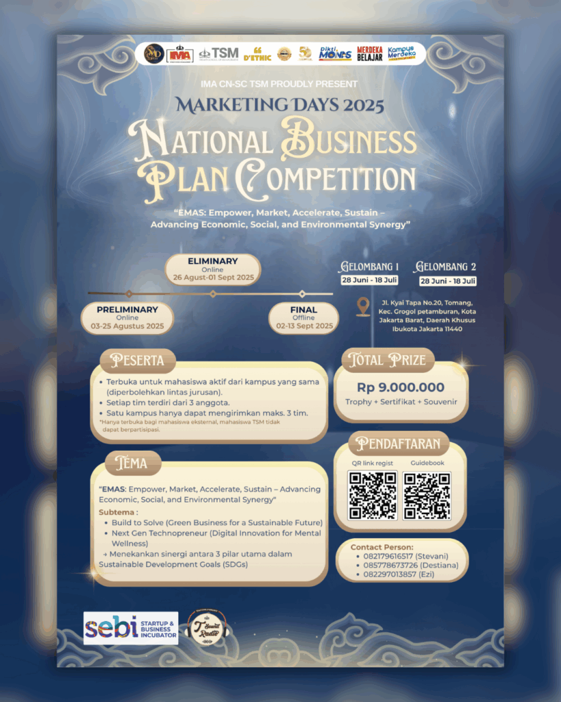 National Business Plan Competition Marketing Days 2025 by IMA Sub Chapter Trisakti School of Management (IMA SC TSM)